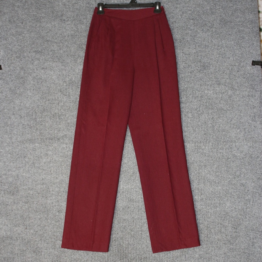 Vintage Pant-her Trousers Women 6 Burgundy Wool Blend High Waist Union Label